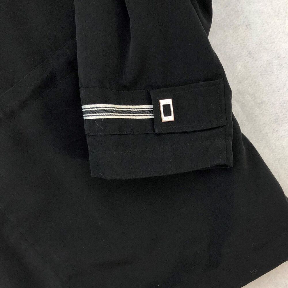 IZ Sport Windbreaker Raincoat Woman's Size L  Black Fully Lined Removable Hood - Picture 3 of 7